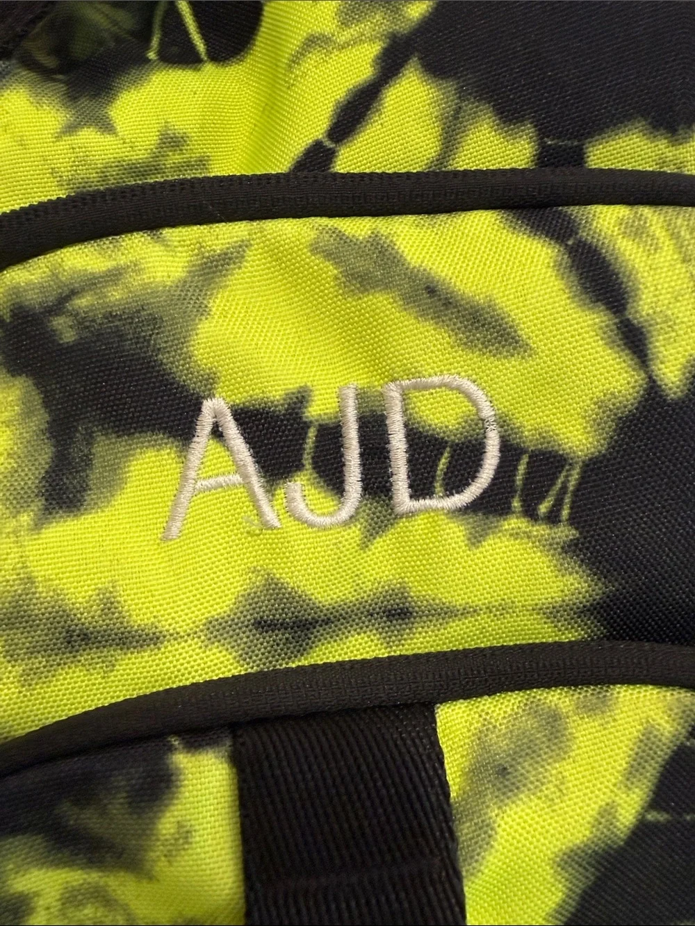 Pottery Barn Kids Neon Green and Black Tie-Dye Backpack
